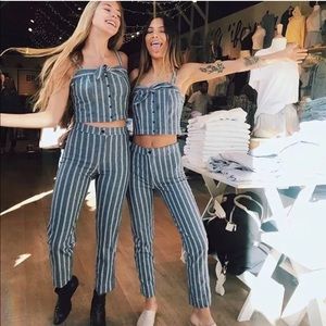 SOLD Brandy Melville Gray/Blue/White Tilden Pants